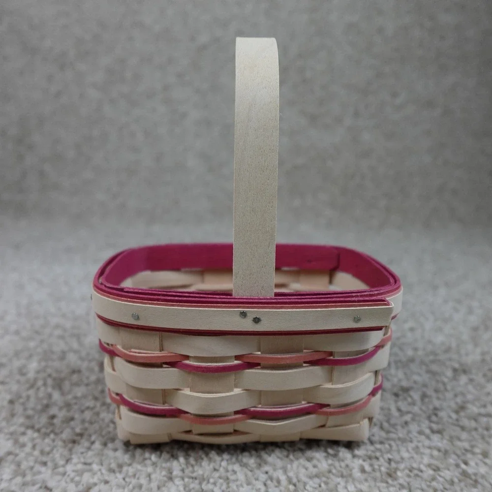 Longaberger 2014 Horizon of Hope Basket Pink Woven Wood Collectible with Tags